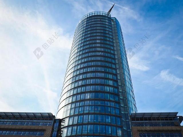 蓝色建筑现代摩天楼架构特写高楼背景图片