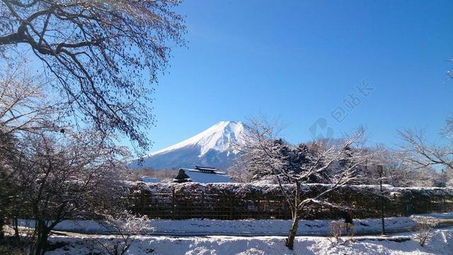 富士山 蓝色的天空 山 世界文化遗产 景观