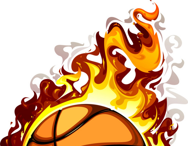 NBA黄色冒火的篮球