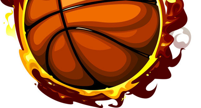 NBA黄色冒火的篮球