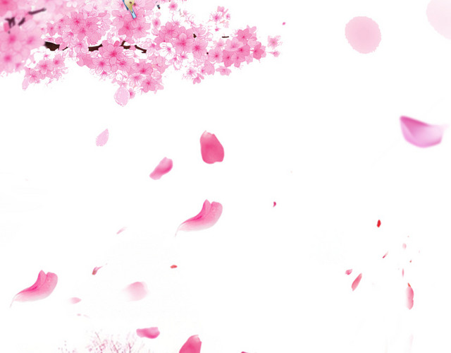 粉色浪漫桃花背景免抠