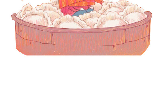 立冬吃饺子插画免抠PNG图片