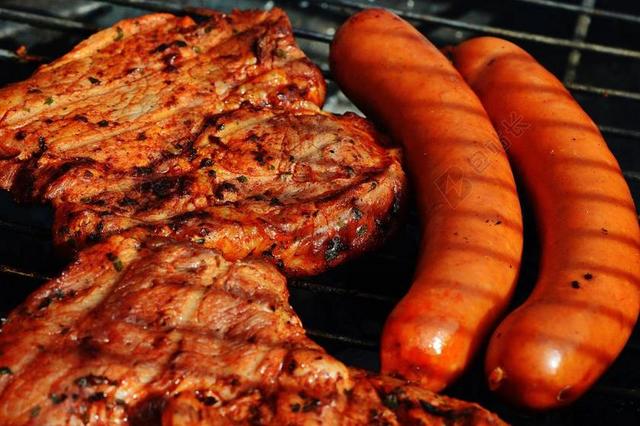 烧烤 肉 烤 烤架 烤肉 牛排 美味 夏季 花园 不锈钢