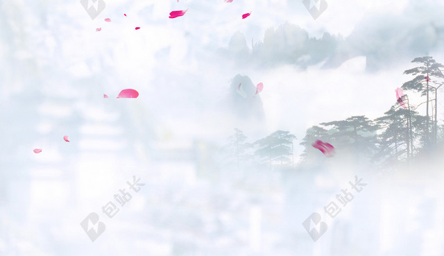 三生三世十里桃花唯美风仙气十足背景分素材