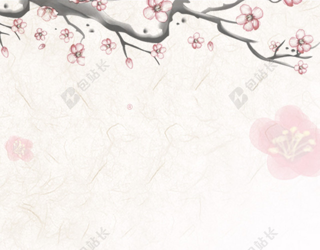 中国风水墨桃花背景