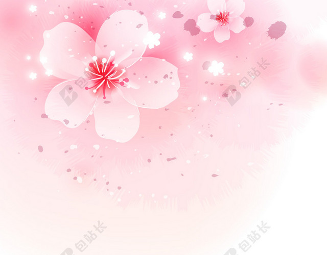 粉色唯美桃花节促销宣传H5背景素材