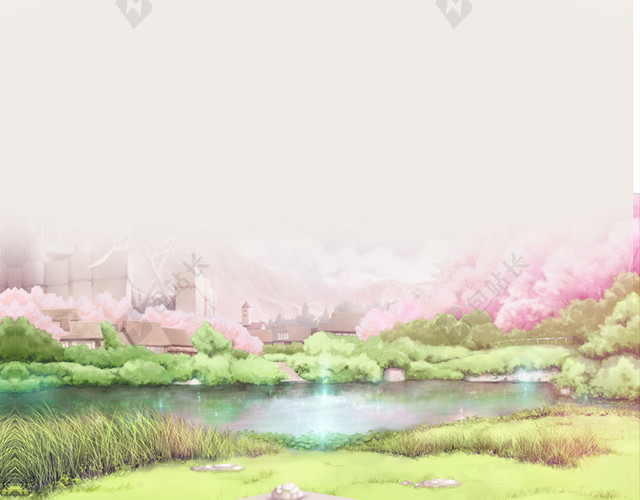 三生三世十里桃花浪漫唯美背景素材
