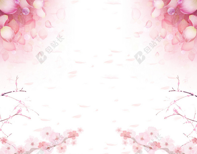 简约桃花背景海报