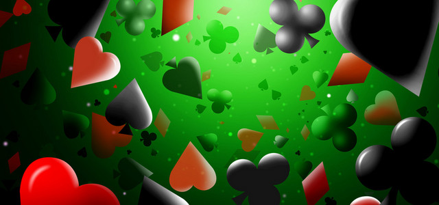 纸牌扑克梅花红桃黑桃方片背景BANNER