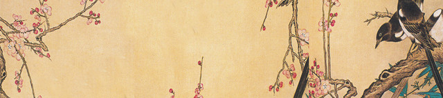 中国风水墨梅花小鸟背景BANNER