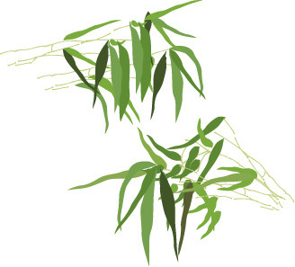手绘卡通竹子矢量素材