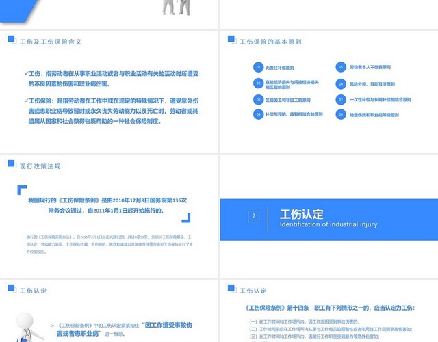 蓝色极简商务培训202X工伤保险公司培训PPT模板
