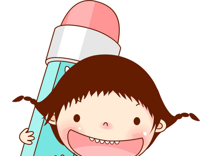 手绘铅笔女孩