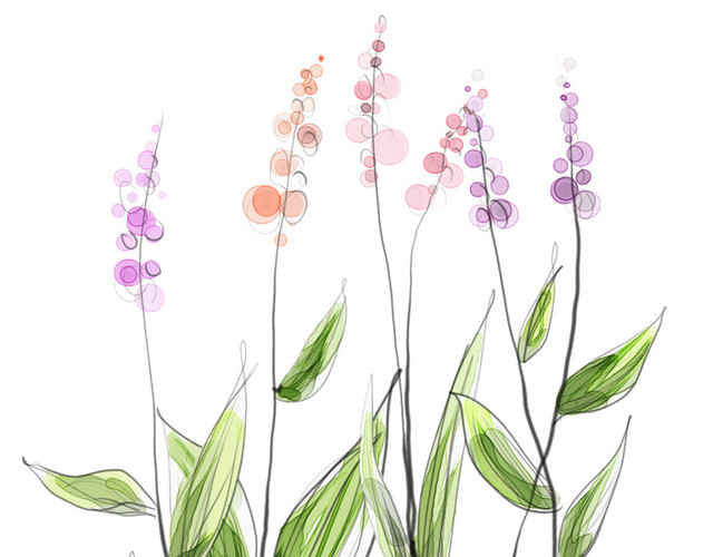 花束庆典花卉 卡通手绘花枝