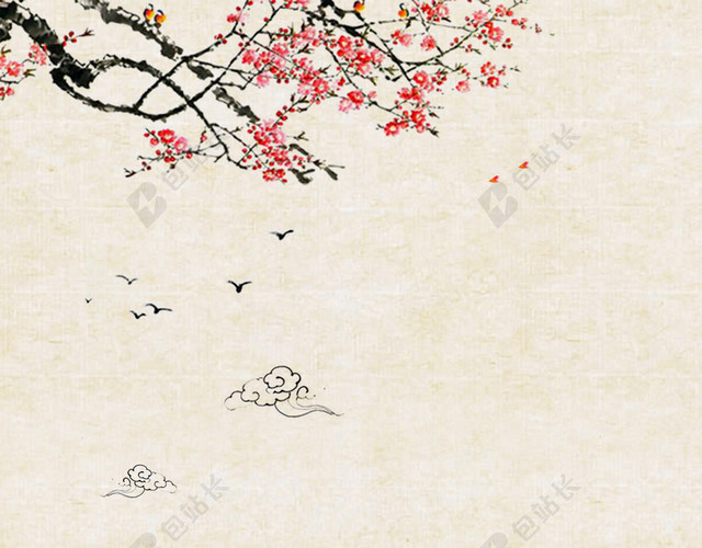 高清古风清明节海报背景素材
