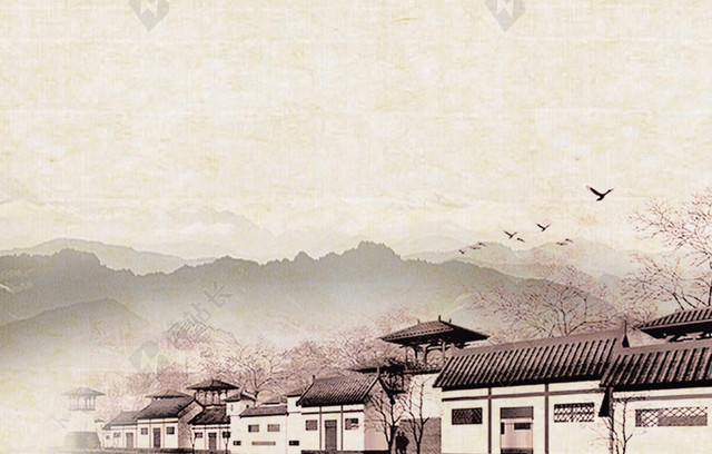 高清古风清明节海报背景素材