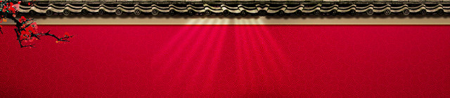 中国风墙砖红色喜庆光束梅花背景BANNER