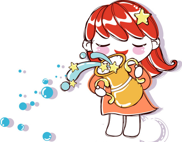 卡通可爱小女孩泡泡