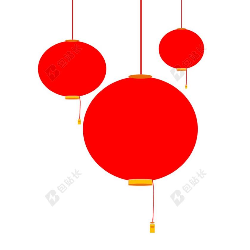 红色的灯笼印在白色的背景突出过年的气氛背景图片