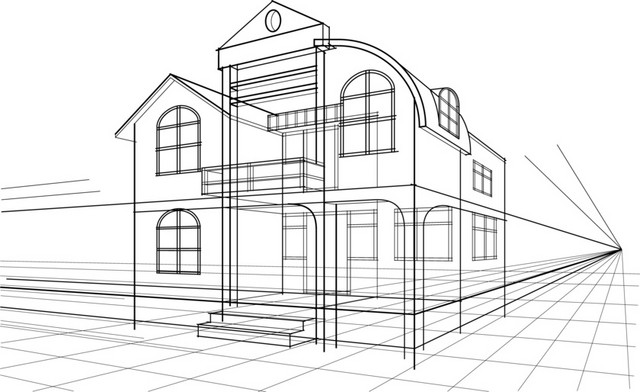 矢量黑色建筑线条素材