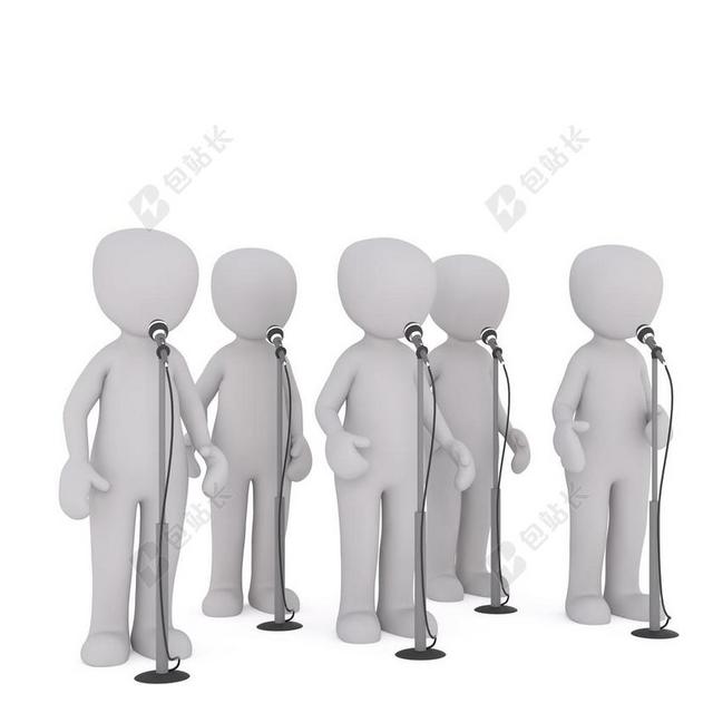 演讲的白色小人背景图片