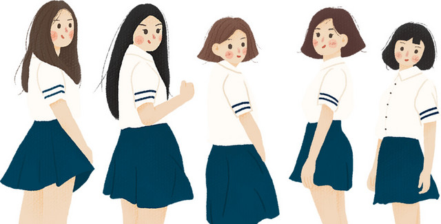 青春毕业季 蓝色青春高中毕业季校服女生