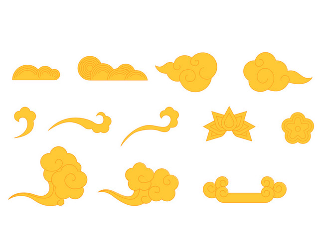 黄色祥云装饰图案