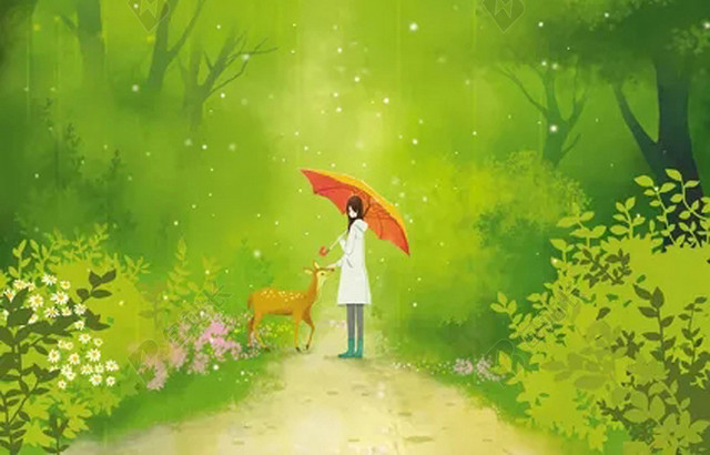 雨中森林海报设计