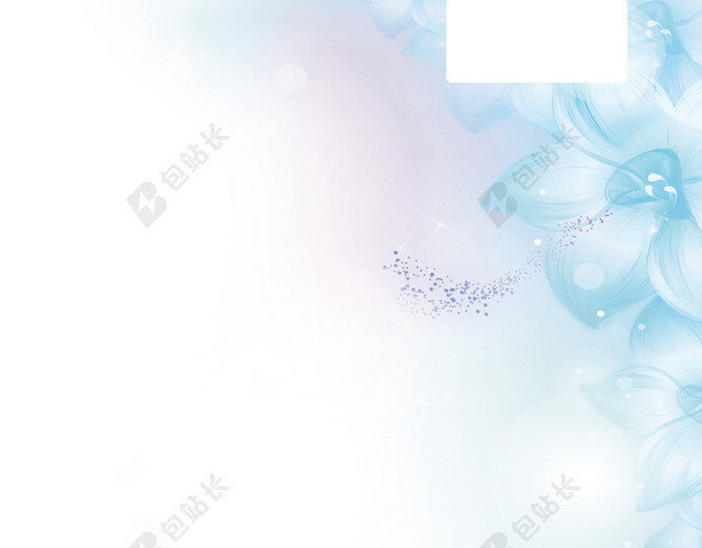 梦幻模糊花朵蓝色背景素材