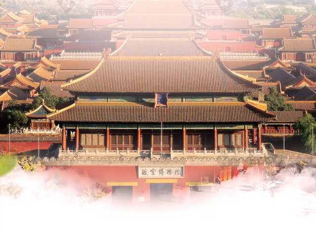 樱花浪漫古建筑背景