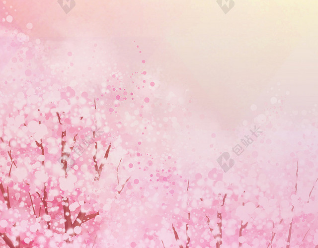 樱花光线云彩背景素材