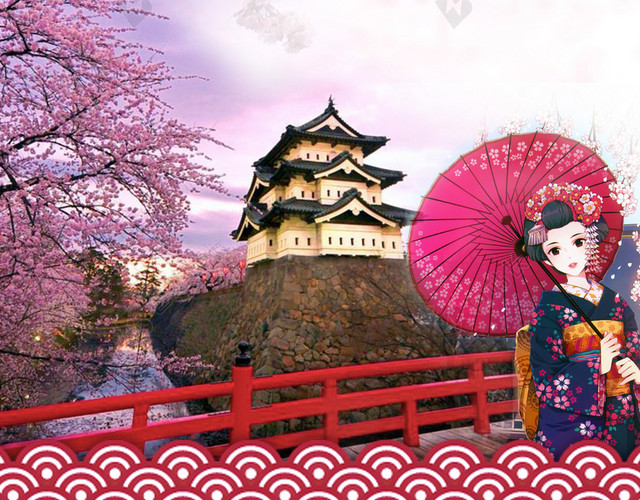 浪漫樱花梦幻背景