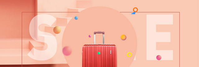行李箱促销季几何橙色BANNER