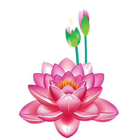 手绘水墨荷花设计元素