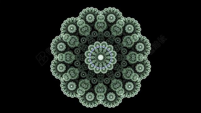 分形 绿色 花边 模式 环路 曼陀罗 优雅 分形艺术