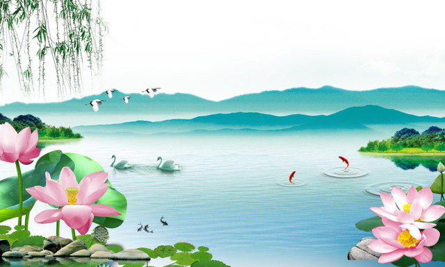 荷花金鱼图