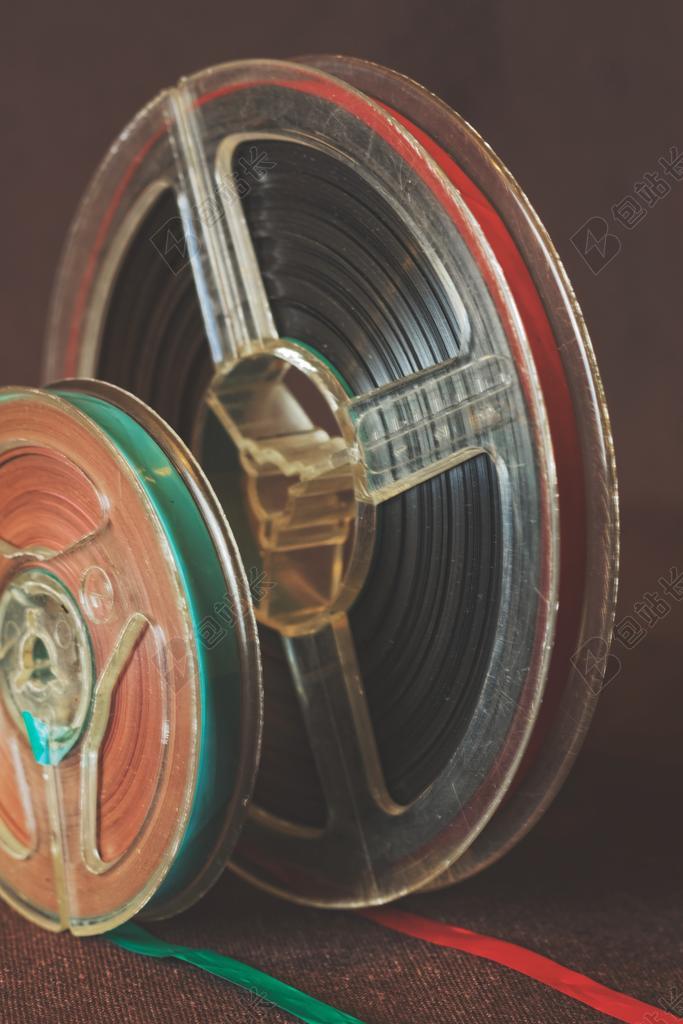 老式电影的胶卷背景图片