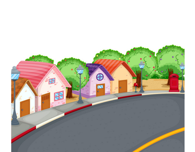 卡通城市马路