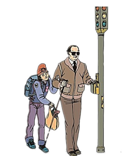 扶盲人过马路