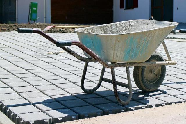灰色推车建筑工地背景图片