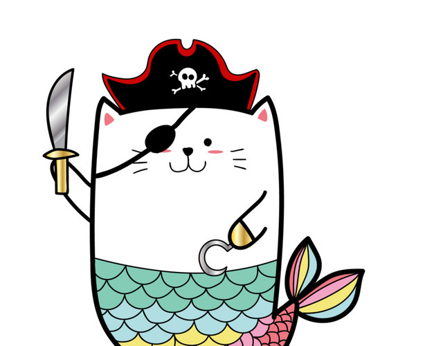 卡通海盗美人鱼设计