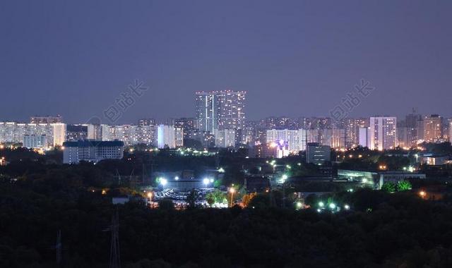 黑色城市夜景城市的灯光背景图片