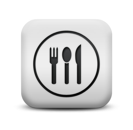 磨砂白广场图标食品饮料刀叉食品