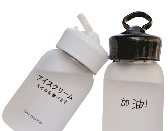带过滤磨砂透明玻璃水杯