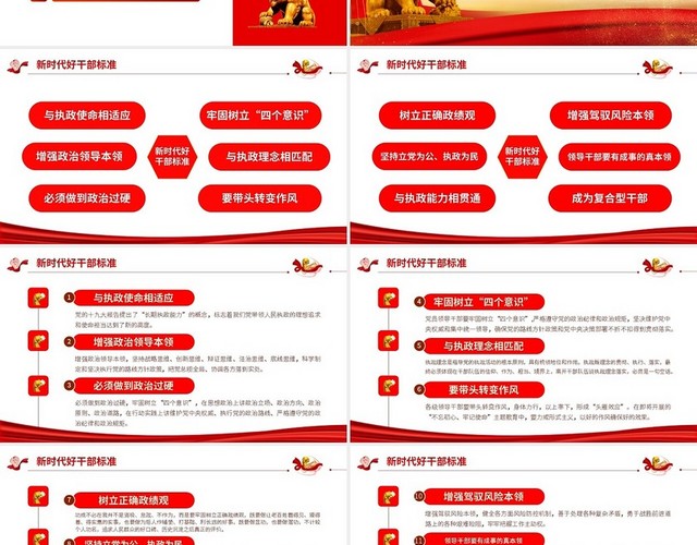 红色简约如何做新时代好干部PPT模板
