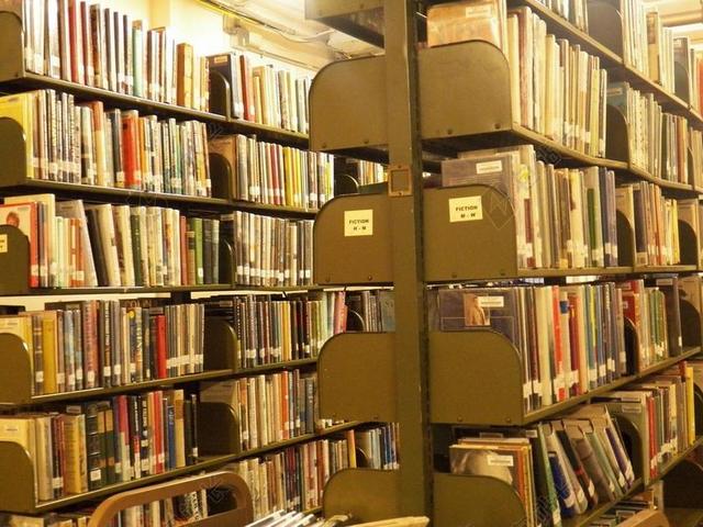 黄色书籍阅读学校图书馆背景图片