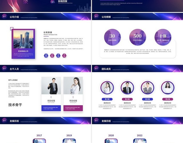 简约流体渐变科技风互联网商业计划书企业介绍PPT模板