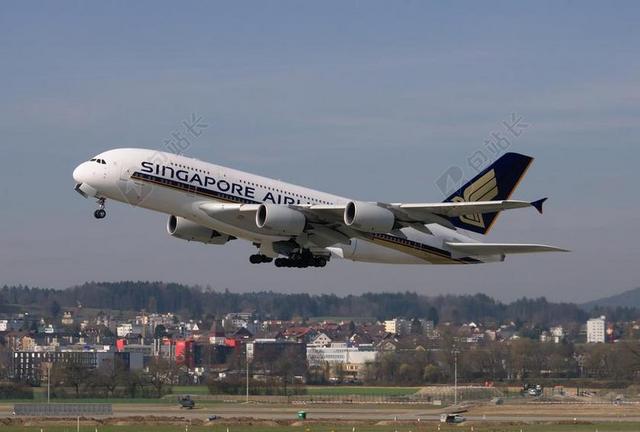 飞机 新加坡航空公司 空客A380 射流 客机 机场 苏黎世
