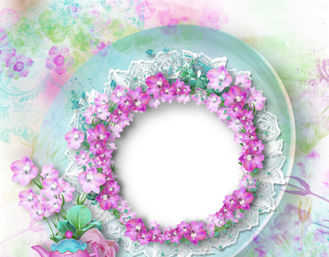 唯美梦幻婚纱花朵相框