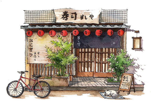 水彩建筑